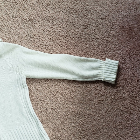 Womens White Knitted Large Button Cardigan Ellemenno - Picture 9 of 16